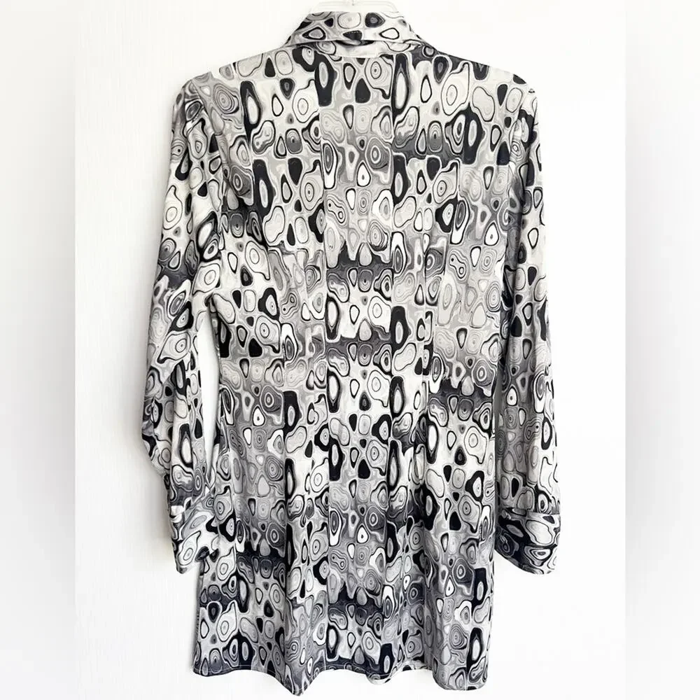 Vintage 1970s Mini Dress Button Down Psychedelic - Picture 2 of 9